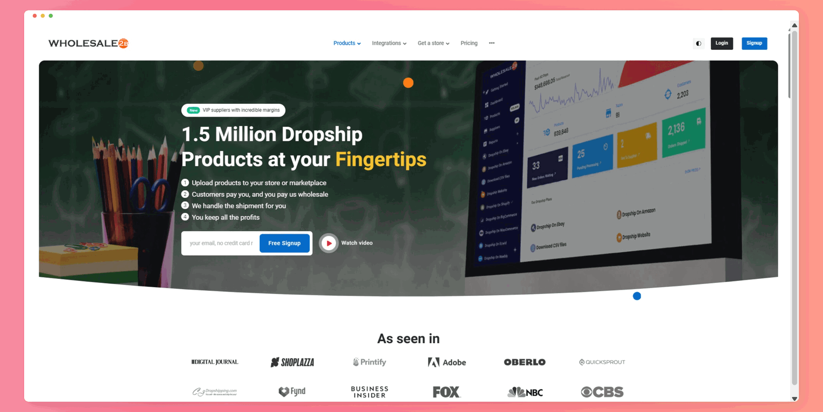Wholesale2B Homepage